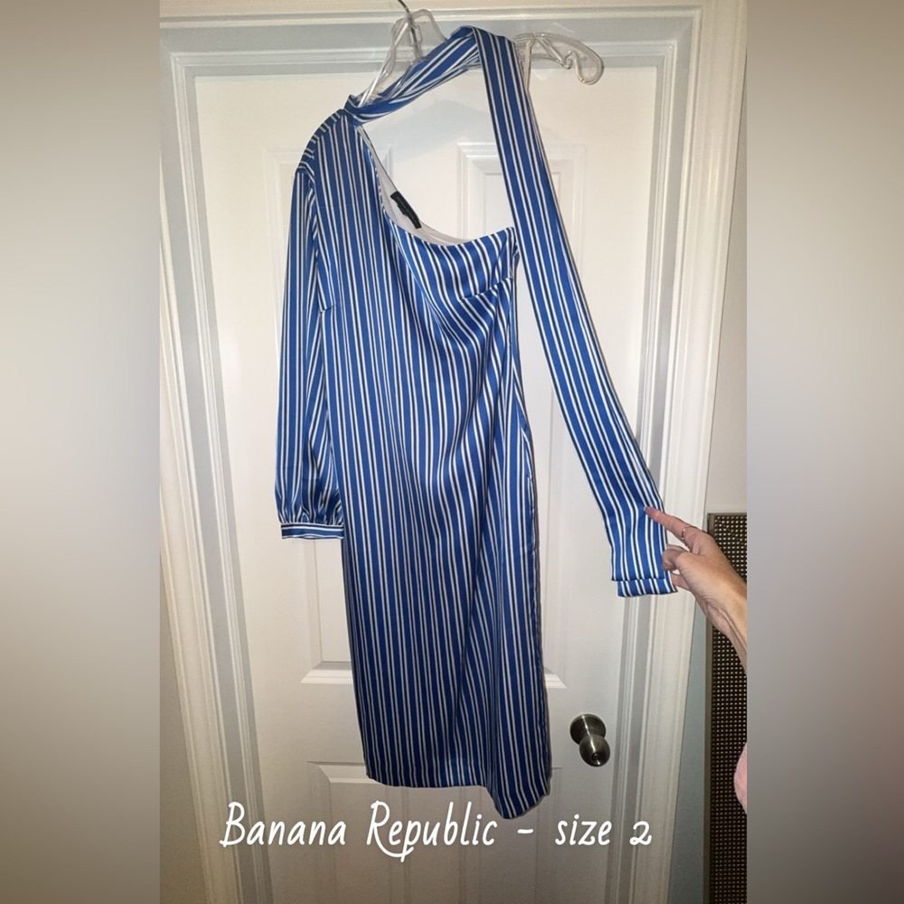 Banana Republic Blue One-Shoulder Sheath Dress